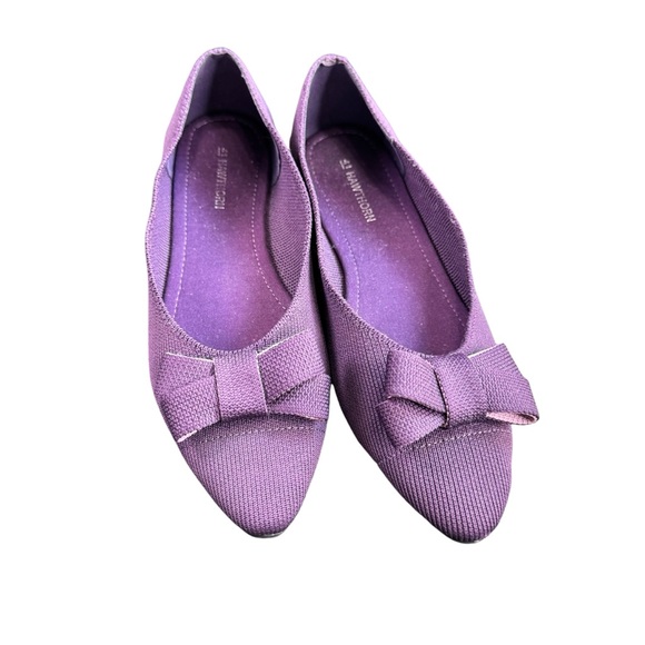 41 Hawthorn Oaklyn Knit Ballerina Flats Purple with Bow  size 7.5 - Picture 1 of 9